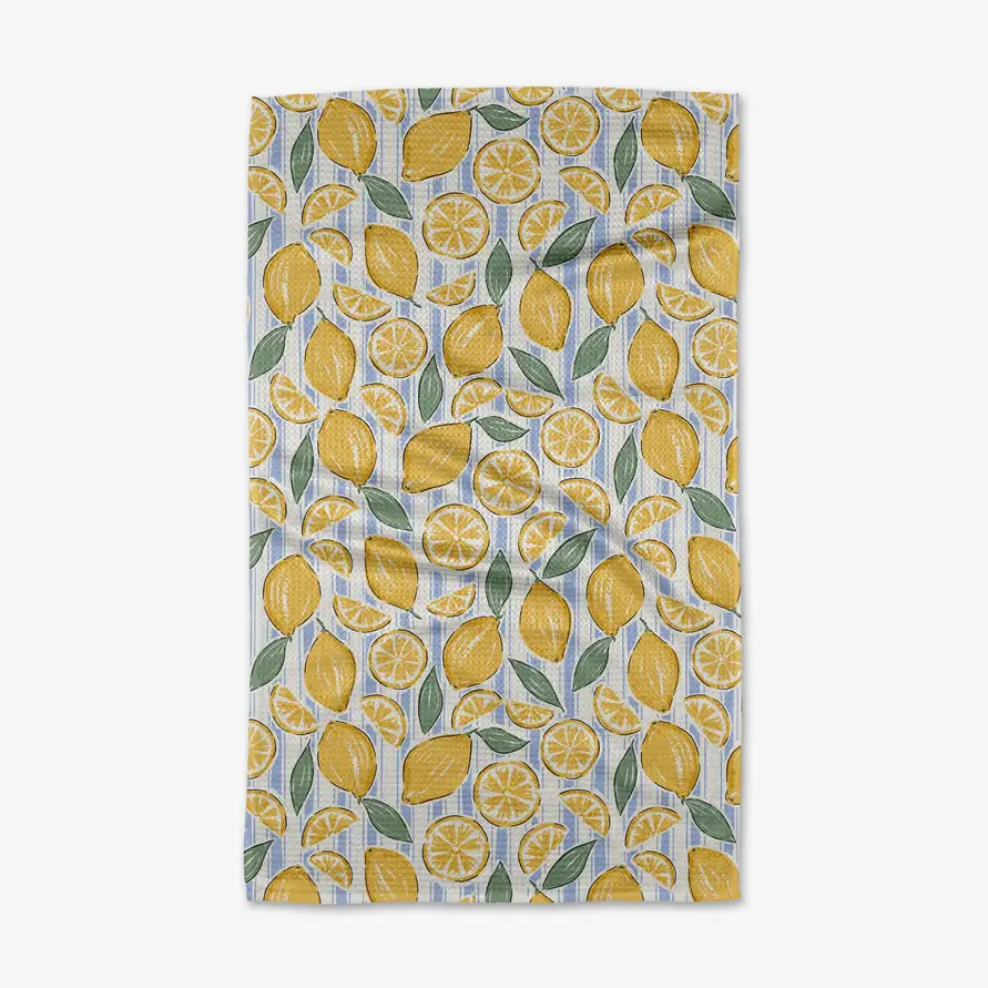Geometry: Sour Lemon Stripes Tea Towel