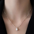 Hypoallergenic: Silver Pearl Necklace