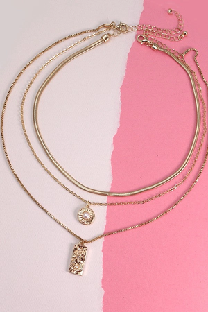 Snake Chain 3 Row Necklace