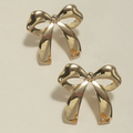Hypoallergenic Shiny Gold Bow Earrings