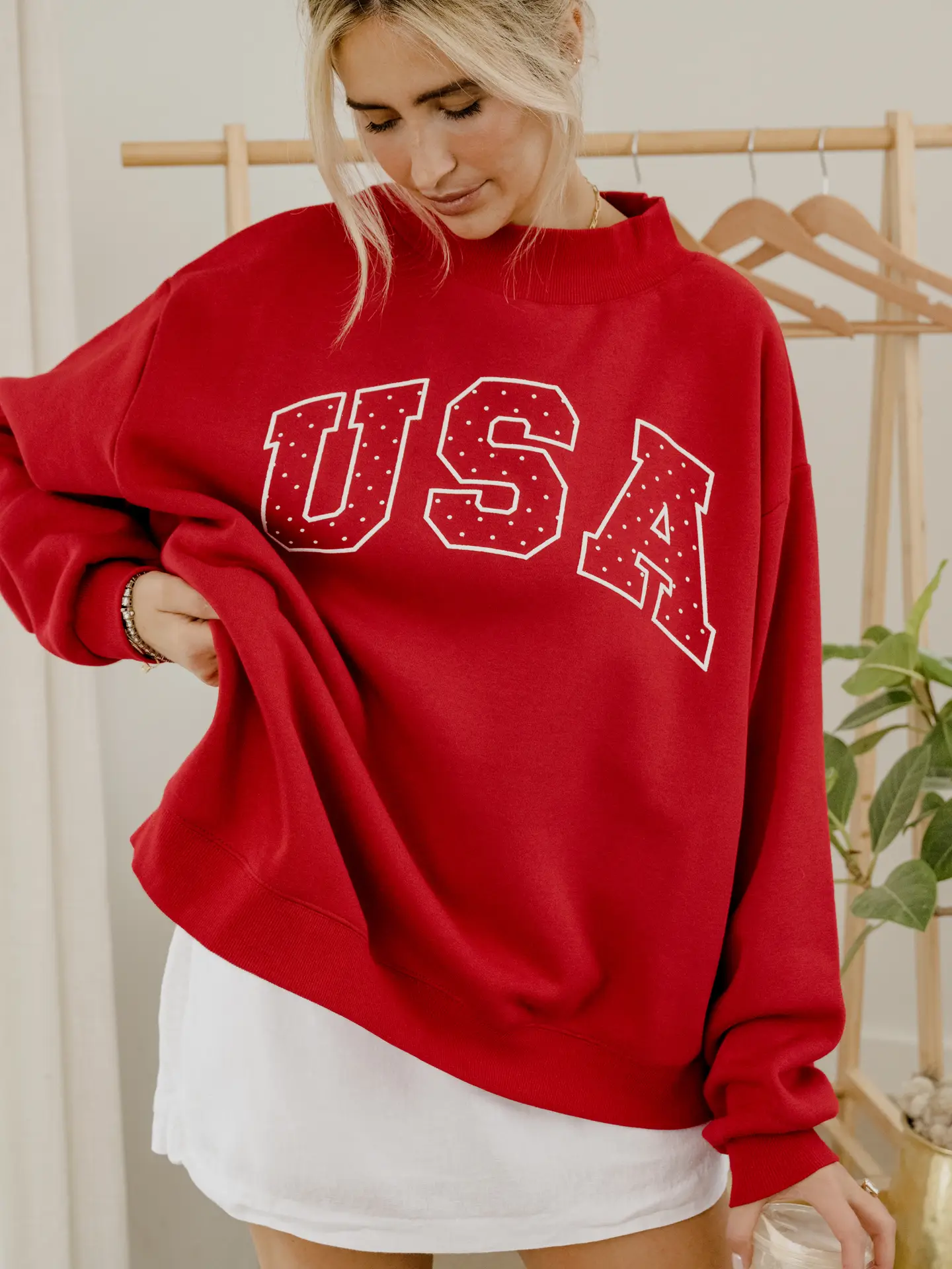 Polka Dot USA Mockneck