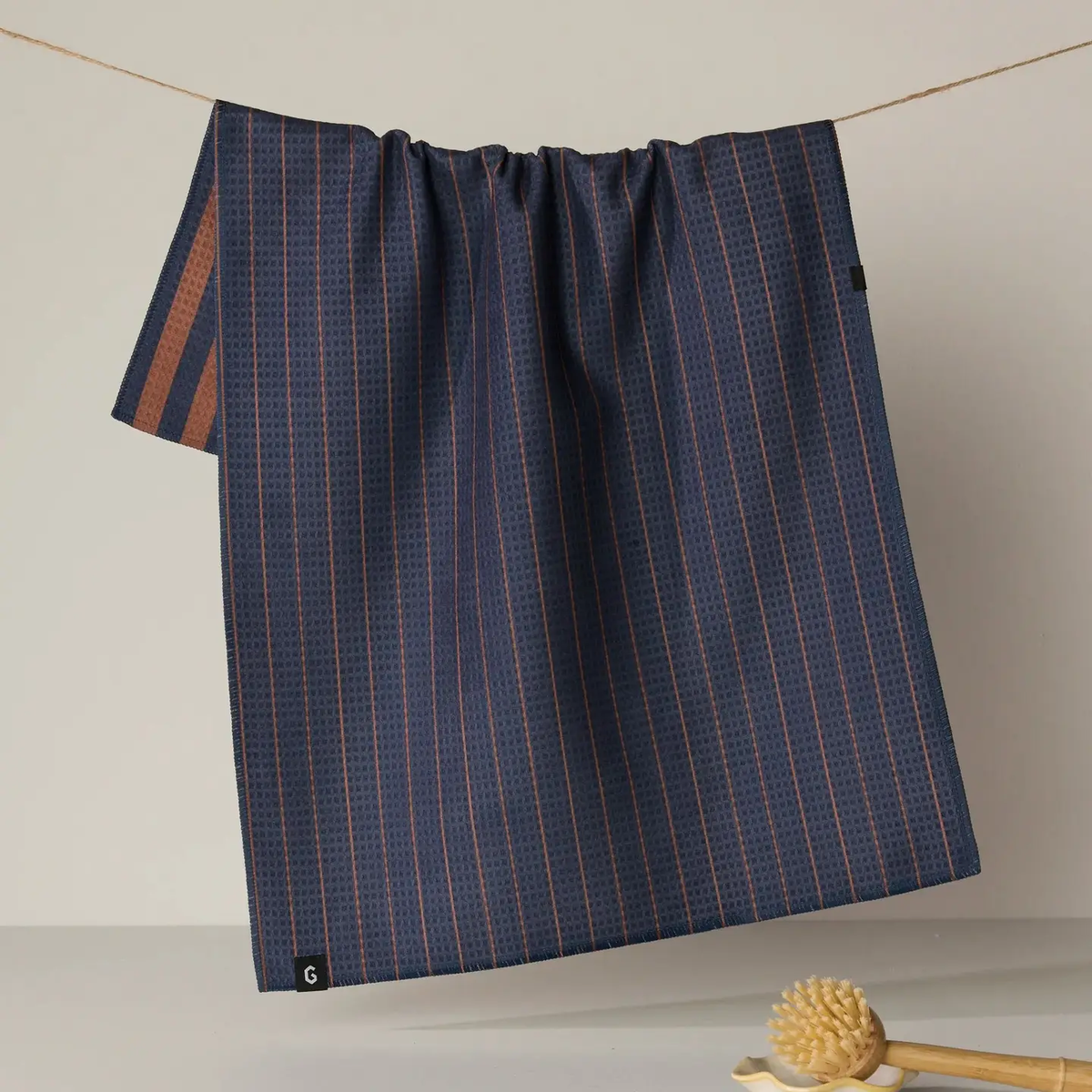 Geometry: Midnight Stripe Luxe Kitchen Towel