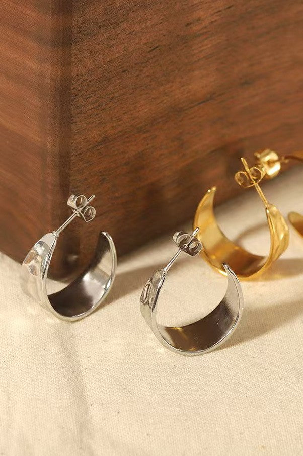 Hypoallergenic: SS 18K Silver Hoop Earrings