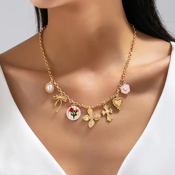 Vintage Cross Charm Necklace
