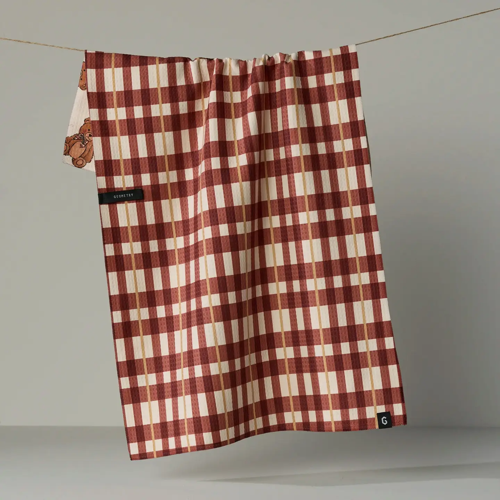 Geometry: Plaid Teddy Luxe Kitchen Towel