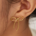 Hypoallergenic: 18K SS Bow Earrings