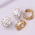 Mini Checker Cutout Hoop Earring