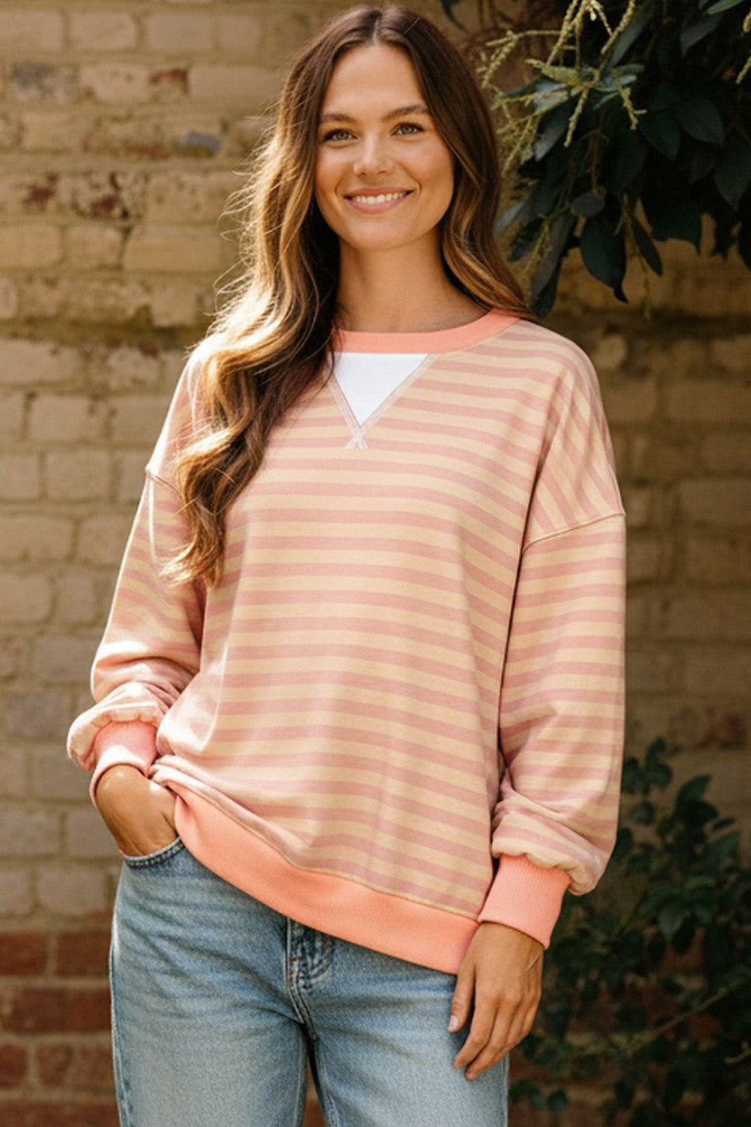 Peachy Keen Striped Pullover
