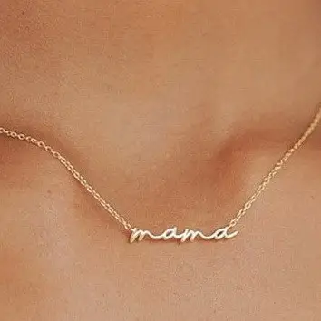 Hypoallergenic: Gold Mama Necklace