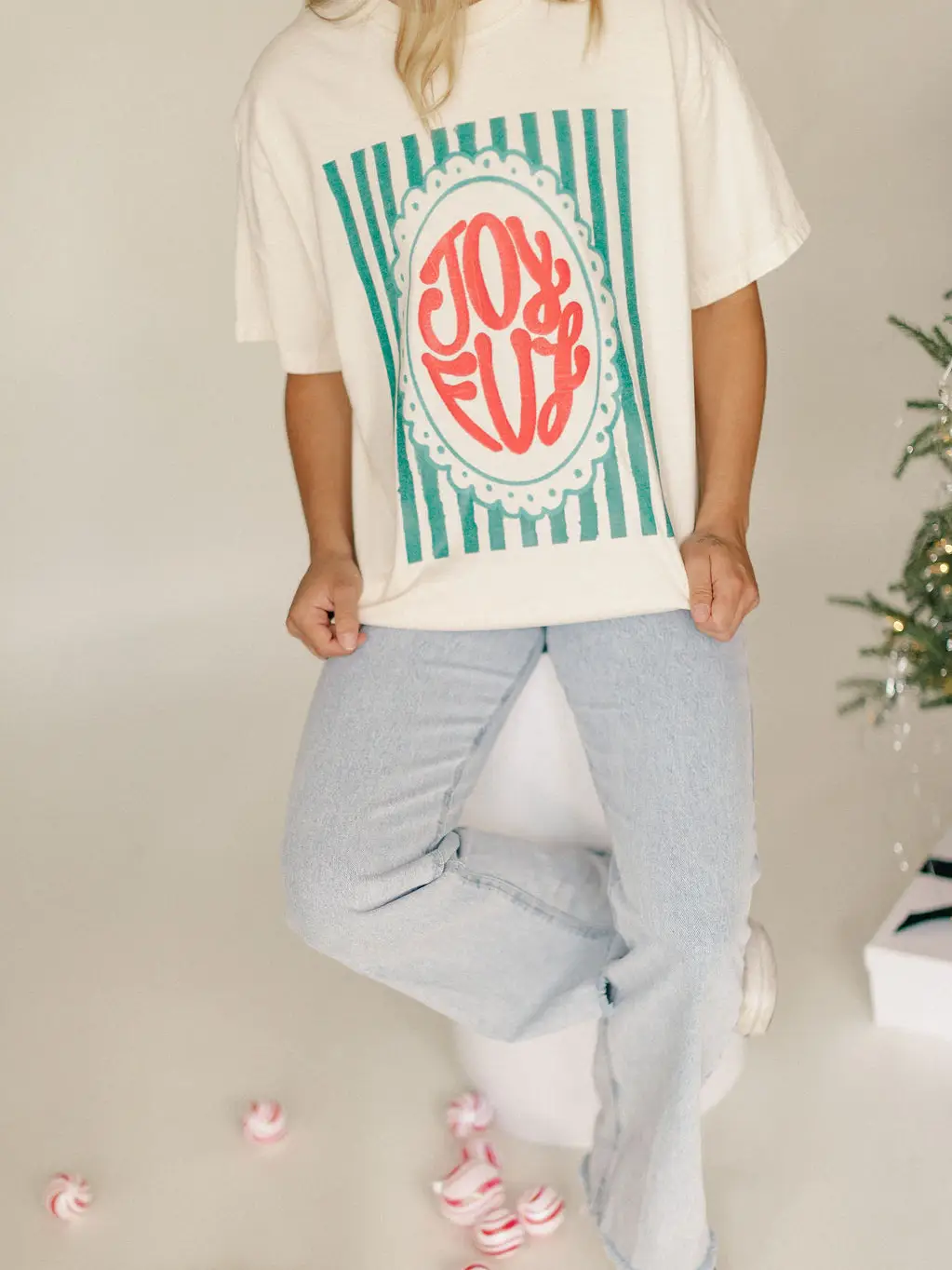 Joyful Stripe Graphic Tee