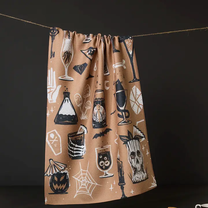 Spooky Hour Geometry Kitchen Tea Towel