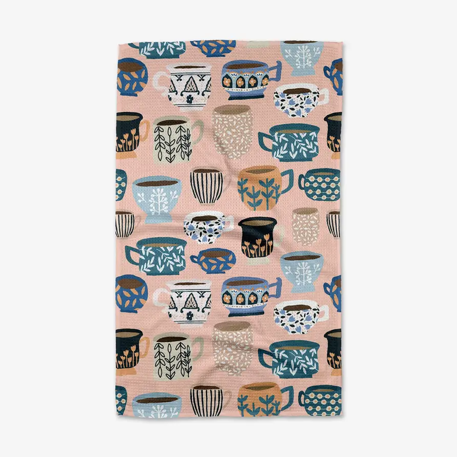 Geometry: Les Tasses Tea Towel