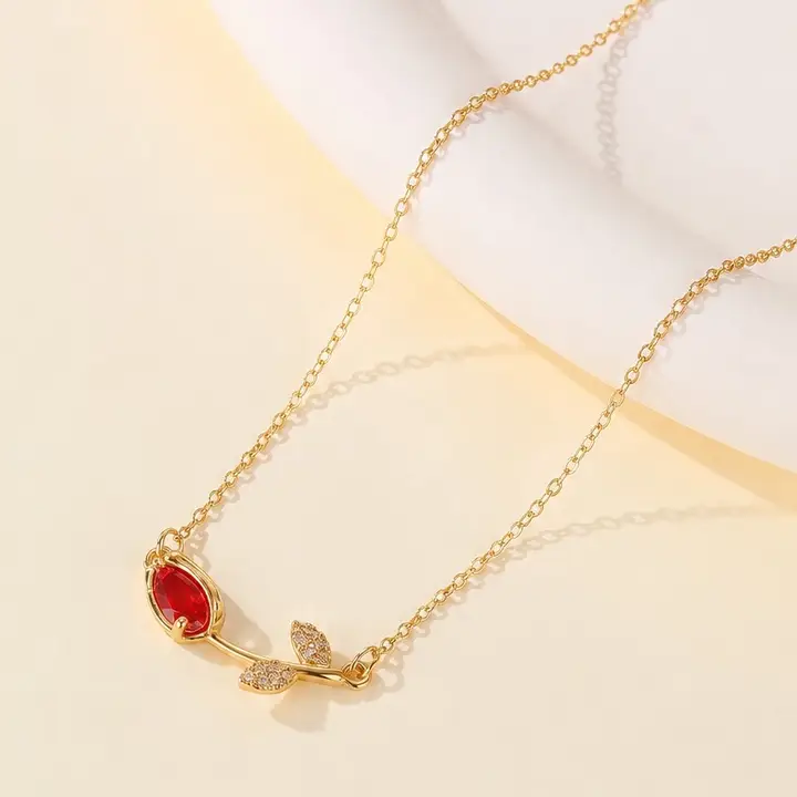Red Tulip Necklace
