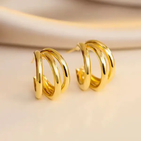 Hypoallergenic Triple Hoops