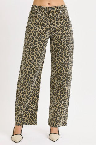 Lucille Leopard Barrel Denim
