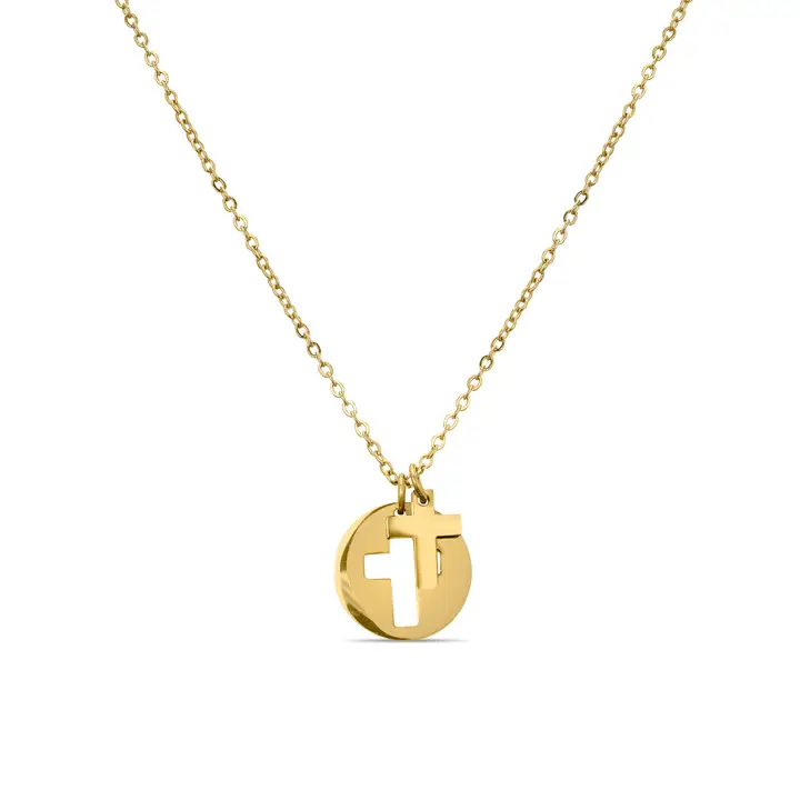 Hypoallergenic Cross Cutout Necklace