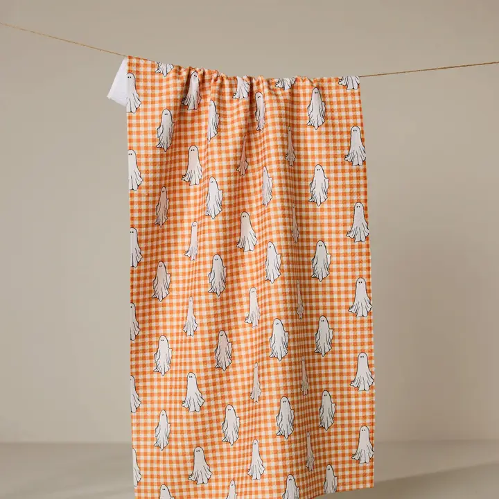 Gingham Ghosts Geometry Kitchen Tea Towel