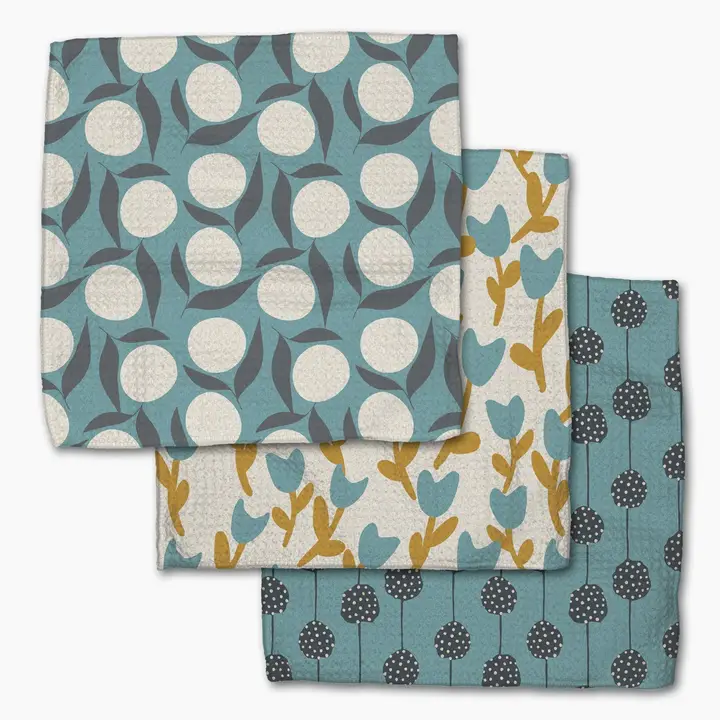 Geometry: Polka Dot Blooms Dishcloth Set
