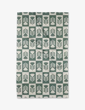 Geometry: Green Flower Patch Tea Towel