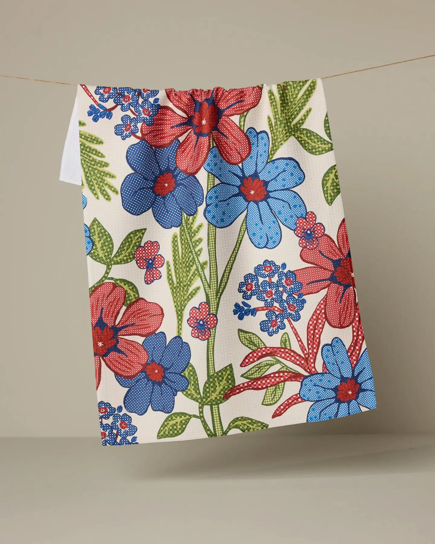 Geometry: Plaid Floral Tea Towel