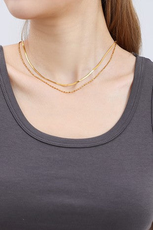 TS Double Chain Necklace